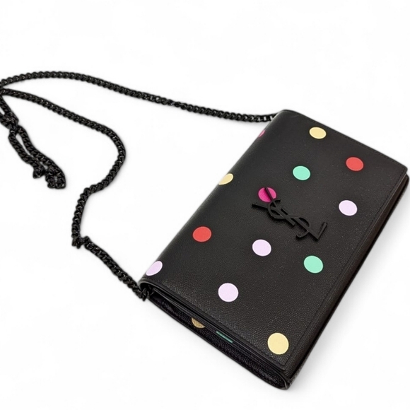 ✨️Authentic saint laurent multicolor Polka Dot Wallet on chain - Picture 6 of 15